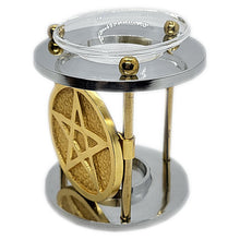 Carregar imagem no visualizador da galeria, Queimador Aromaterapia Metal com Pentagrama
