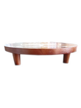 Carregar imagem no visualizador da galeria, Mesa de Altar Redonda Madeira Diam 26cm x 6 Altura
